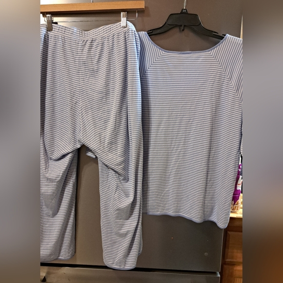 Lake Pajamas PJs Pima Cotton Classic Set Hydrangea Blue Striped Soft Size XL - Picture 7 of 9